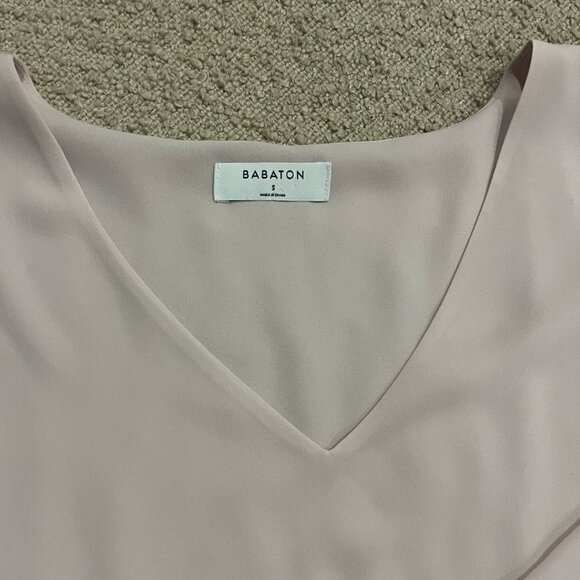 Babaton/Aritzia Long Sleeve V-Neck Blouse, Size: Small, Color: Dusty Rose - Picture 3 of 4